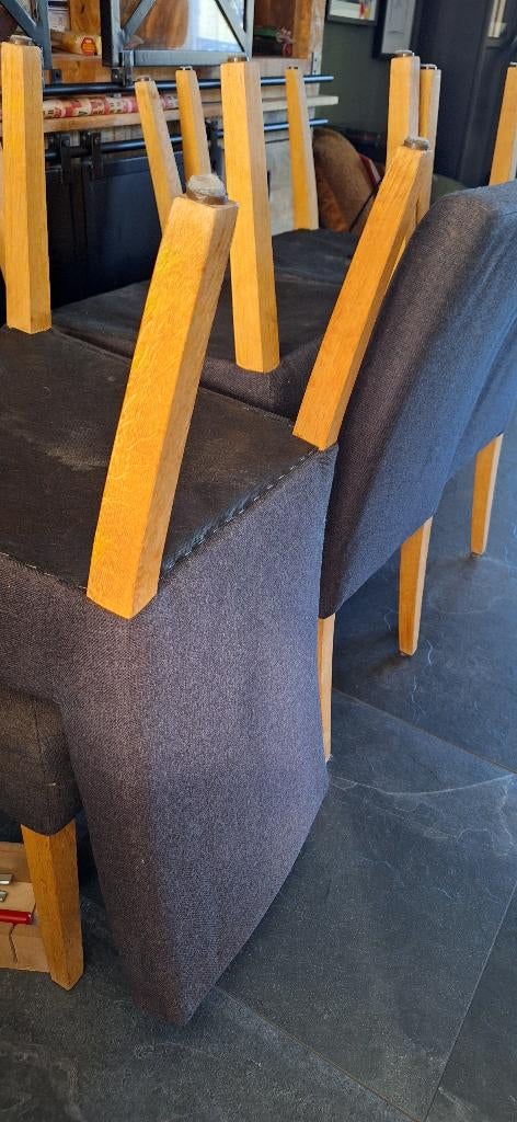 6 eetkamerstoelen van WOOOD, Ophalen, Gebruikt, Zwart, Stof