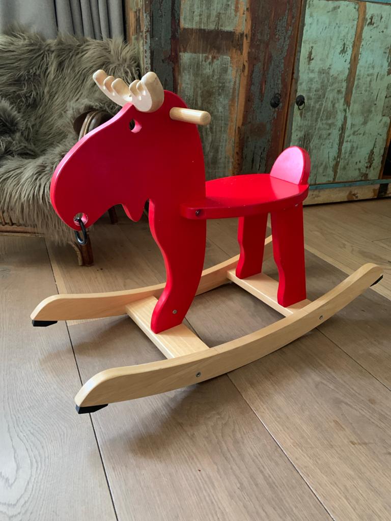 Rood Houten hobbel paard, Ophalen of Verzenden, Gebruikt