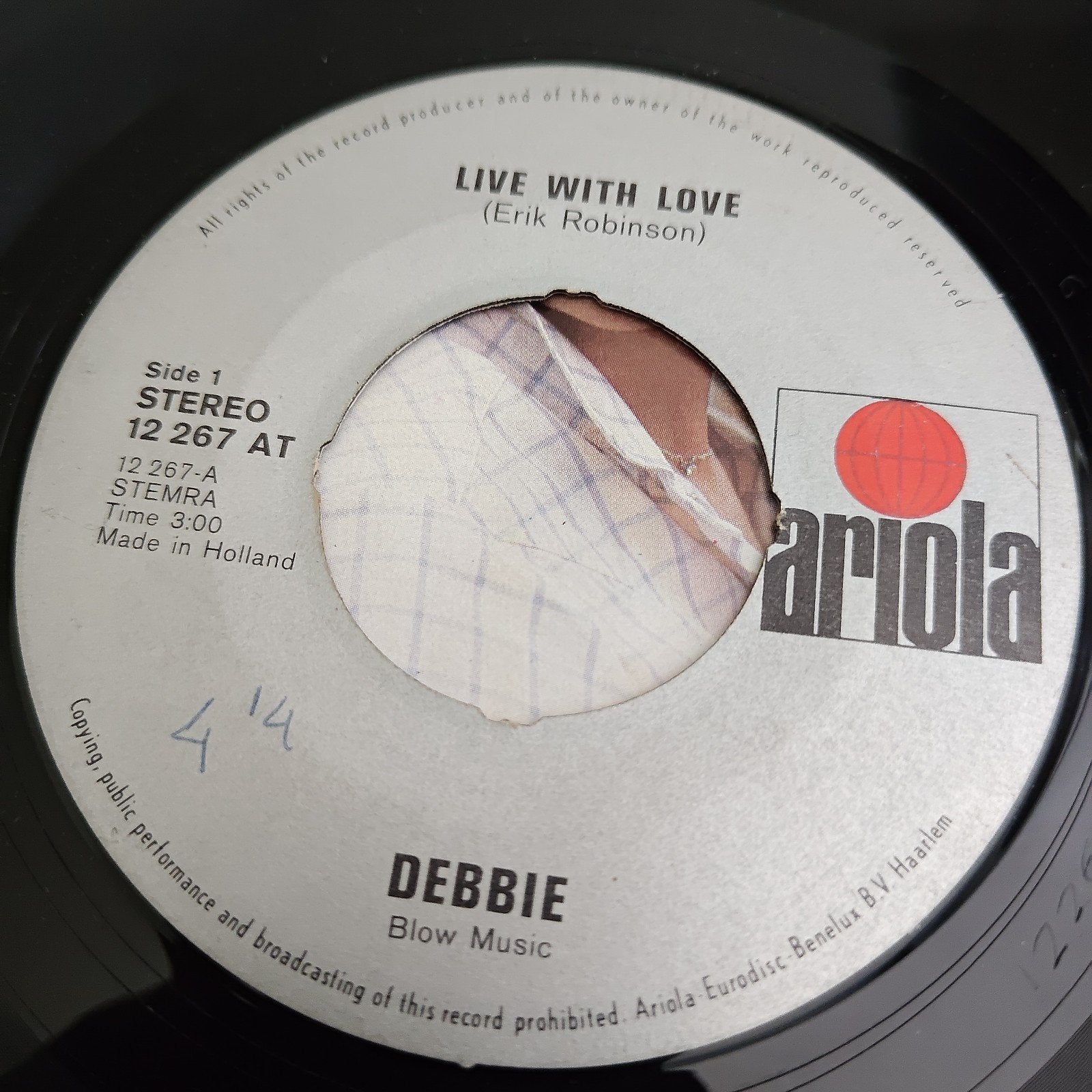 Debbie - Live With Love / Blow Music (Vinyl Single), Gebruikt, 7 inch, Ophalen of Verzenden, Pop