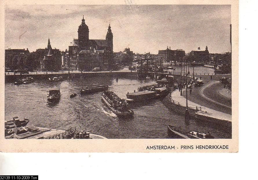 Ansichtkaart 	Amsterdam	Prins Hendrikkade, Verzenden, 1920 tot 1940, Ongelopen, Noord-Holland