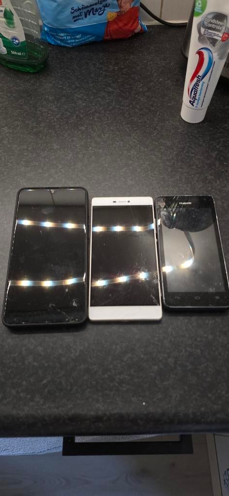 3 kapotte telefoons voor onderdelen, Telecommunicatie, Mobiele telefoons | Toebehoren en Onderdelen, Samsung, Overige typen, Ophalen of Verzenden