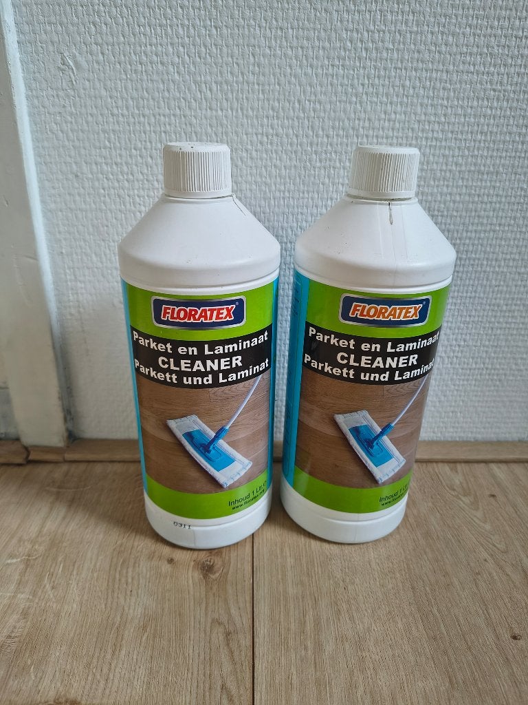 2x Nieuwe fles Floratex parket en laminaat cleaner, 1L., Onb, Ophalen of Verzenden, Onb, Onb