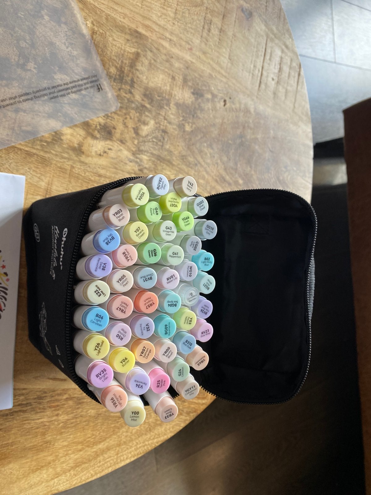 Ohuhu pastel markers 48 stuks, Hobby en Vrije tijd, Tekenen, Ophalen of Verzenden, Zo goed als nieuw, Potlood of Stift