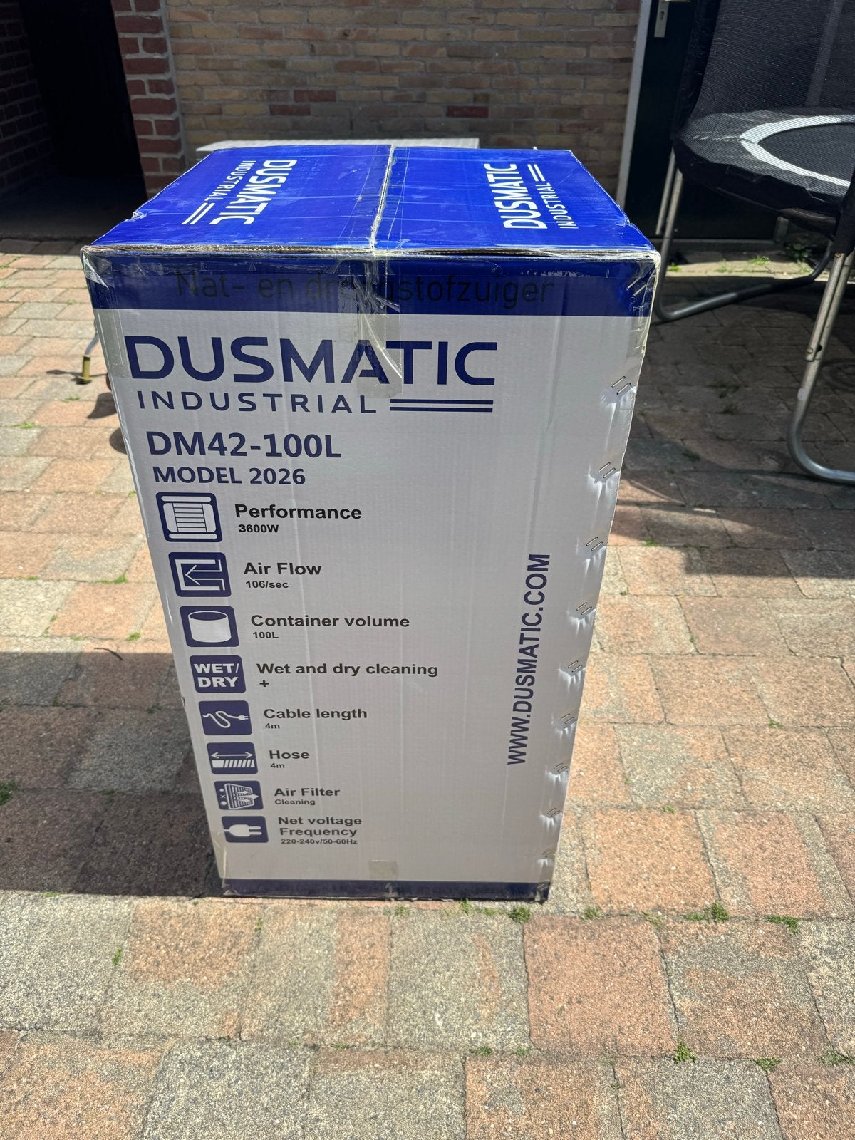 DUSMATIC Industriële Stofzuiger DM42-100L 3600W Nat/Droog, Witgoed en Apparatuur, Stofzuigers, Ophalen, Nieuw, Industriële stofzuiger