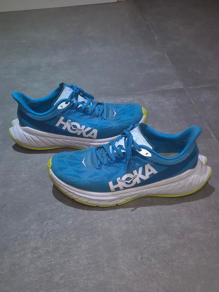 Hoka Carbon X 2 hardloopschoenen, maat 43 1/3, Ophalen of Verzenden, Gebruikt, Hardloopschoenen, Overige merken