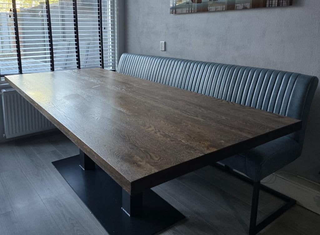 Eettafel 220cm + eetbank, Huis en Inrichting, Ophalen, Gebruikt