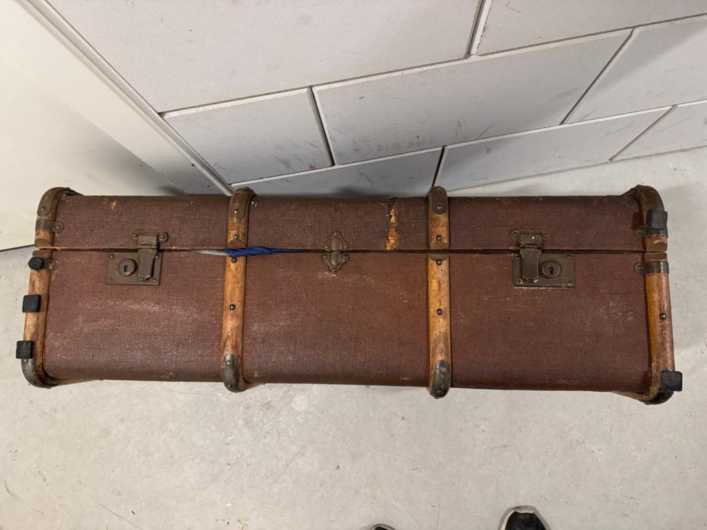 Vintage Scheepskoffer koffer kist - Bruin, Antiek en Kunst, Ophalen of Verzenden