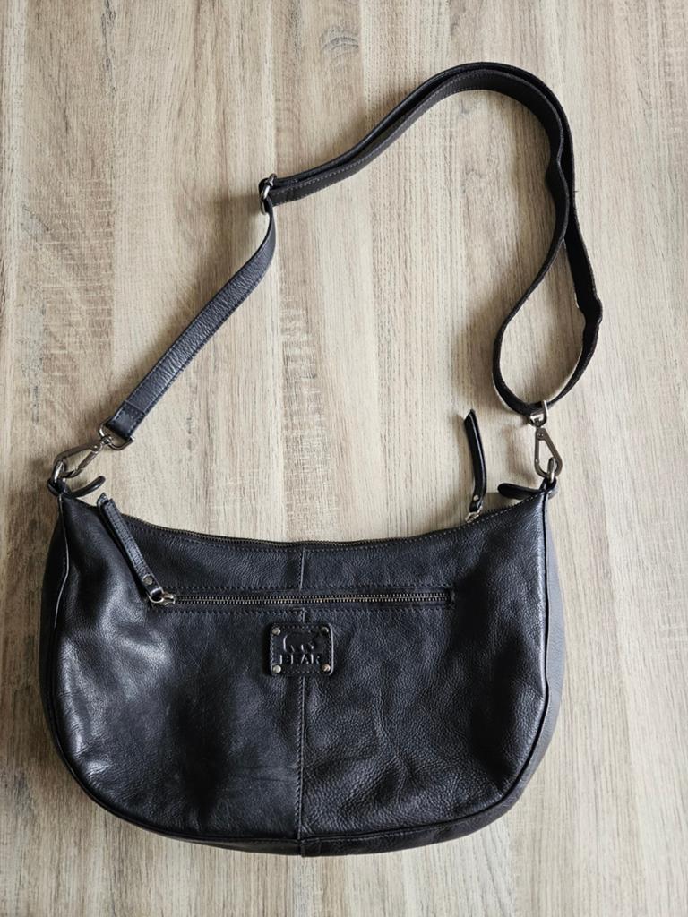 BEAR Design schoudertas / buideltas / crossbody tas -zwart, Ophalen of Verzenden, Zo goed als nieuw, Zwart, Leer