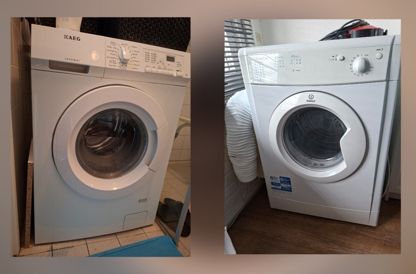 Wasmachine AEG Lavamat en Wasdroger Indesit, Ophalen, 6 tot 8 kg, Gebruikt, Voorlader