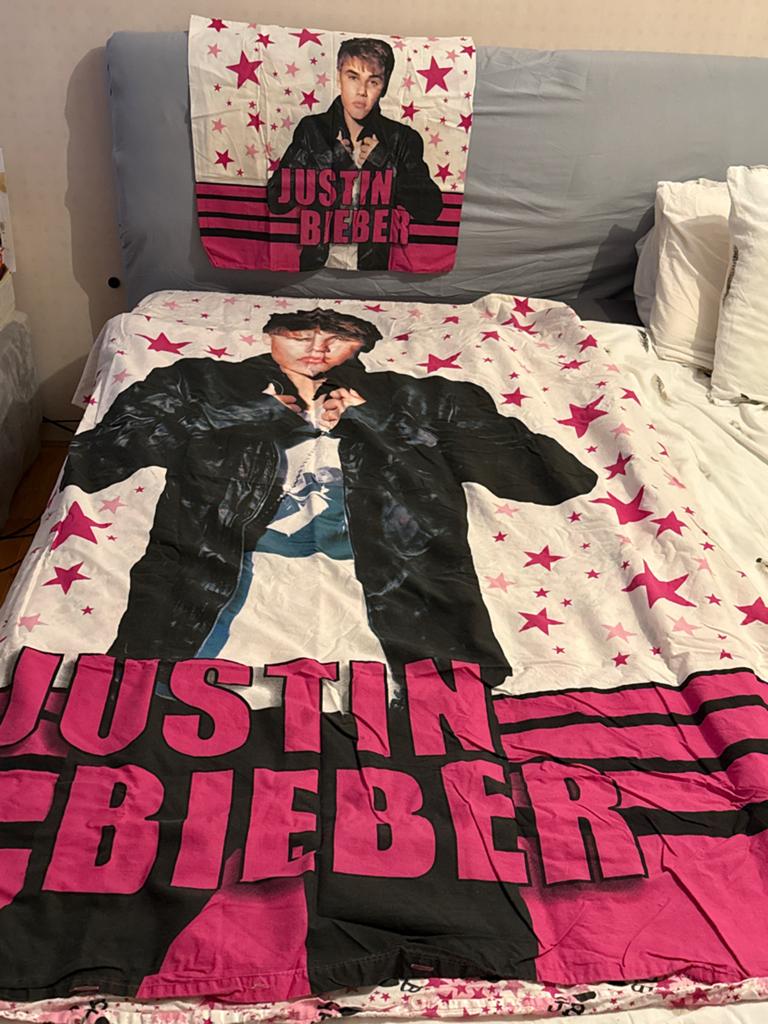 Justin Bieber eenpersoons dekbedovertrek, Ophalen of Verzenden, Zo goed als nieuw