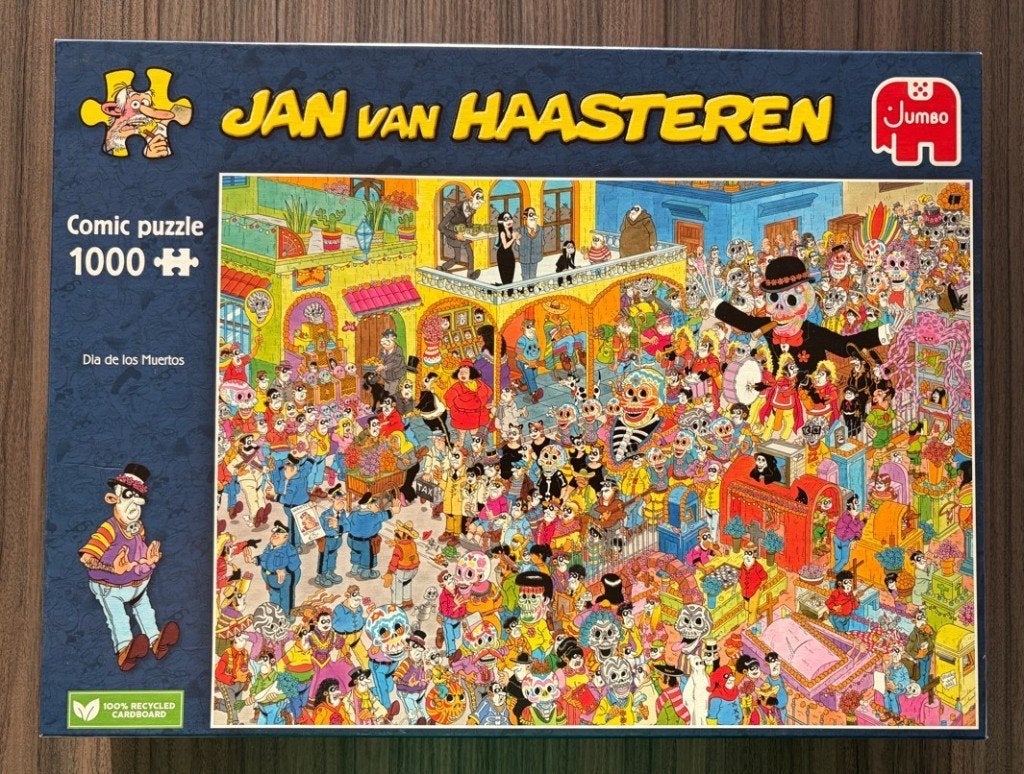 Jan van Haasteren - Dia de los Muertos - 1000 stukjes, Ophalen of Verzenden, 500 t/m 1500 stukjes, Zo goed als nieuw
