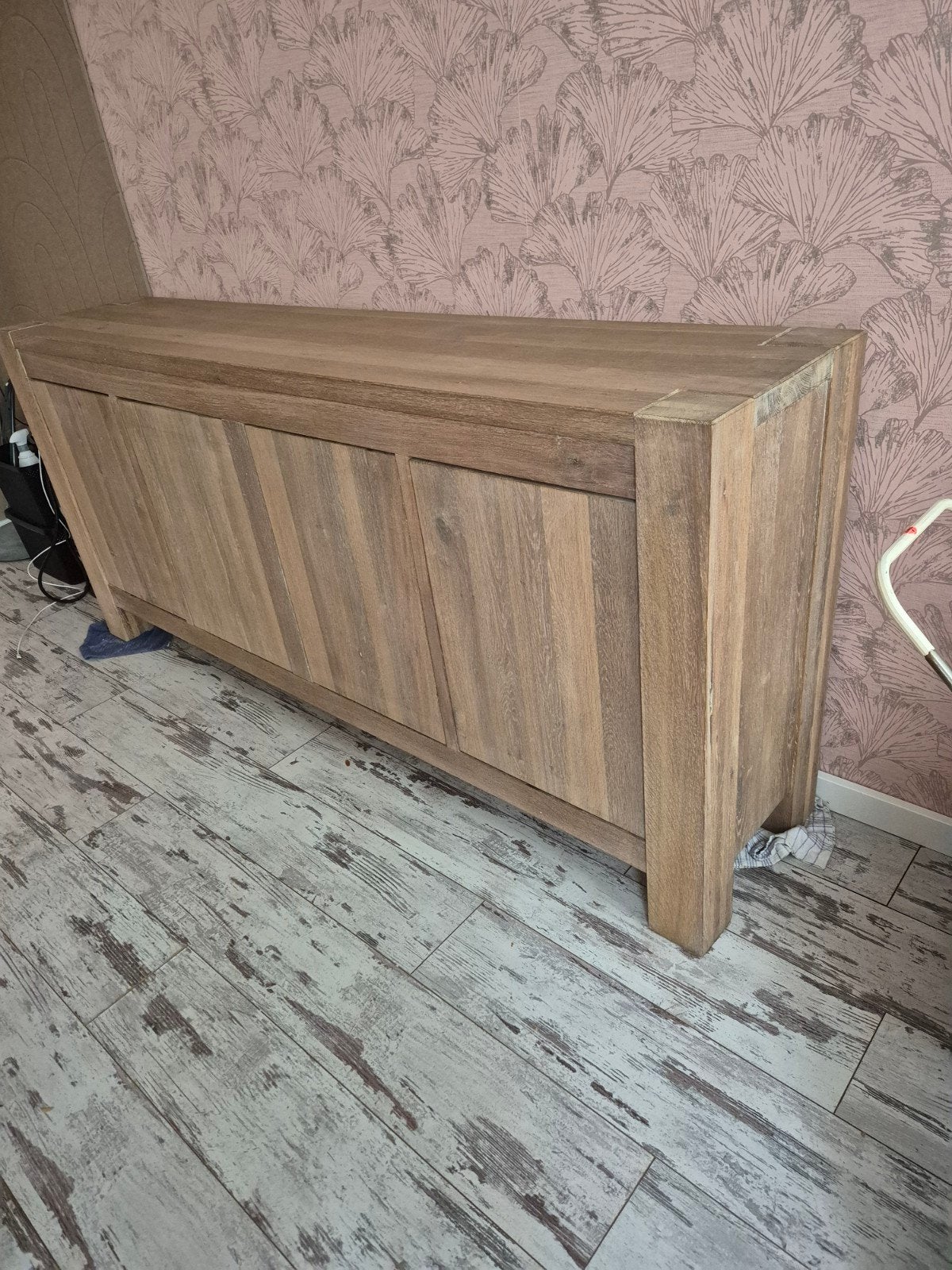 Robuust eiken dressoir met 4 deuren - 190x40x87 cm, Huis en Inrichting, Ophalen, 150 tot 200 cm, 25 tot 50 cm, Overige houtsoorten