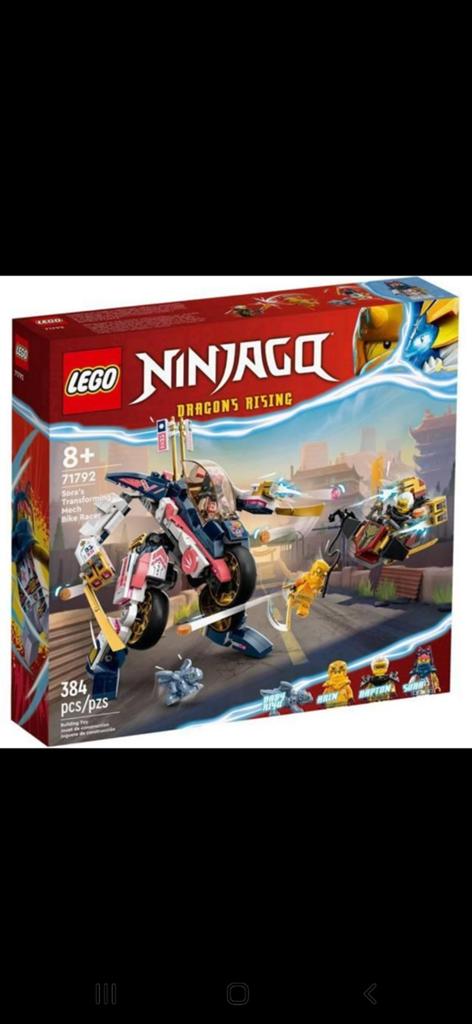 LEGO Ninjago 71792 Sora’s Transforming Mech Bike Racer, Lego, Ophalen of Verzenden, Zo goed als nieuw, Compleet
