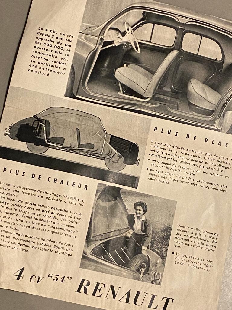 Foldertje van de Renault 4CV uit 1954, Ophalen of Verzenden, Zo goed als nieuw, Renault