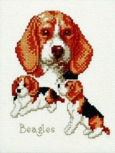 Borduurpakket Beagles 210841, Hobby en Vrije tijd, Borduren en Borduurmachines, ., Nieuw, Ophalen of Verzenden, .