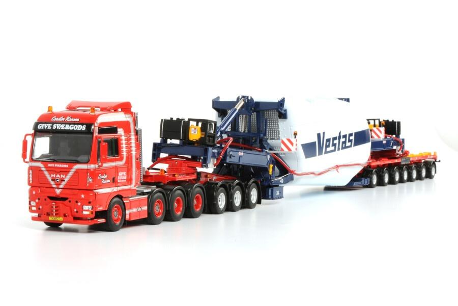 MAN TGA  Carsten Hansen Give Svaergods  Heavy Haulage Vestas, Hobby en Vrije tijd, Modelauto's | 1:50, Verzenden, Zo goed als nieuw