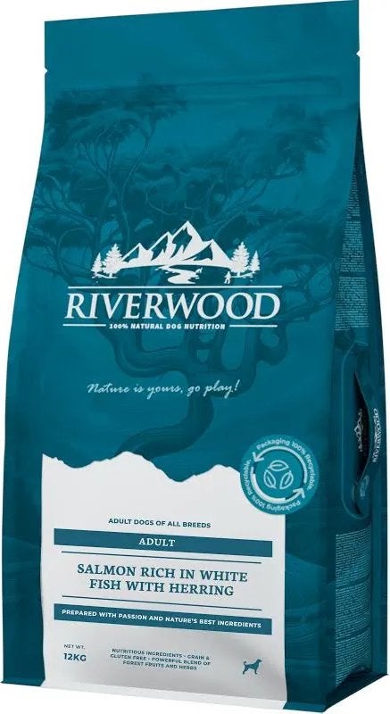 Riverwood hondenvoer hondenbrokken nieuw!! 12 kg zalm/hert, Dieren en Toebehoren, Ophalen, Hond