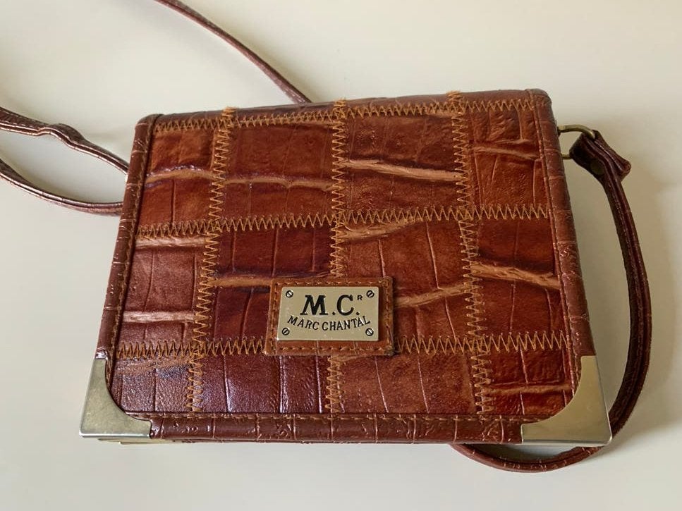 Leren design schoudertasje- M.C. - Marc Chantal - zgan, Sieraden, Tassen en Uiterlijk, Tassen | Damestassen, Ophalen of Verzenden