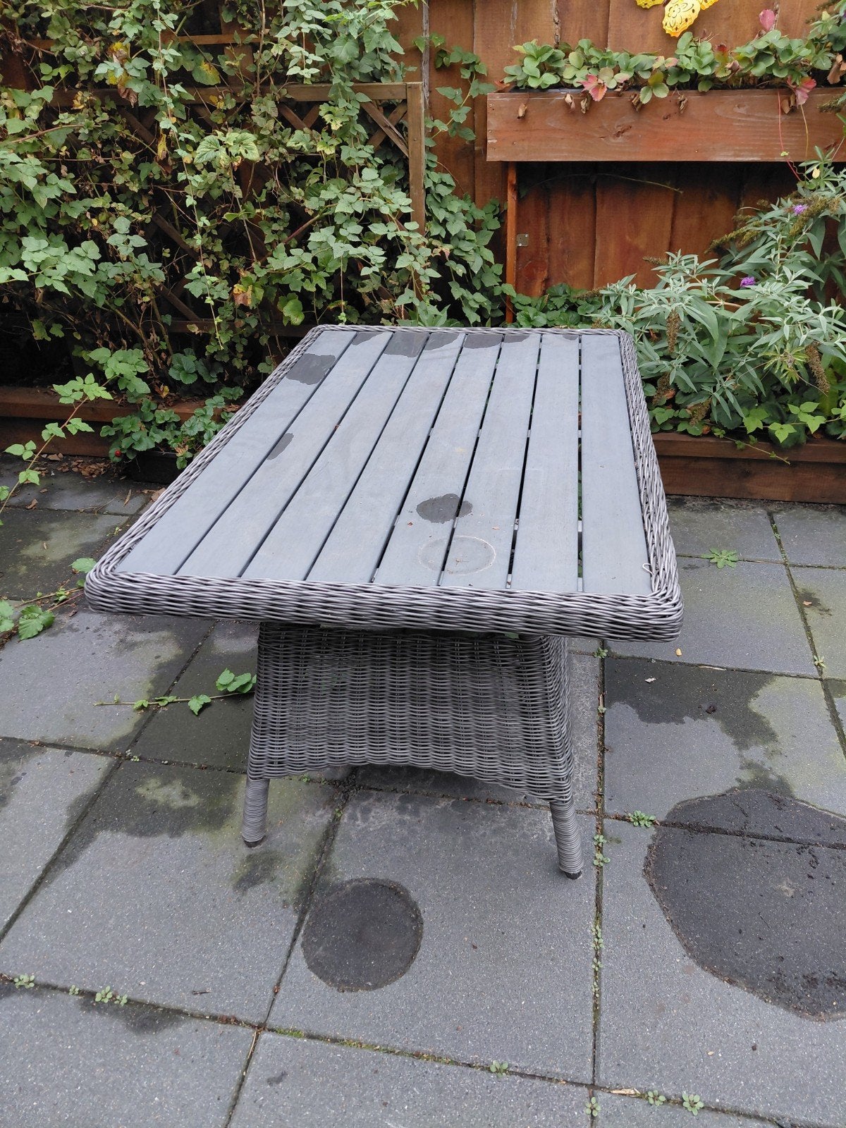 TUINTAFEL, Ophalen, Gebruikt, Rechthoekig, Wicker