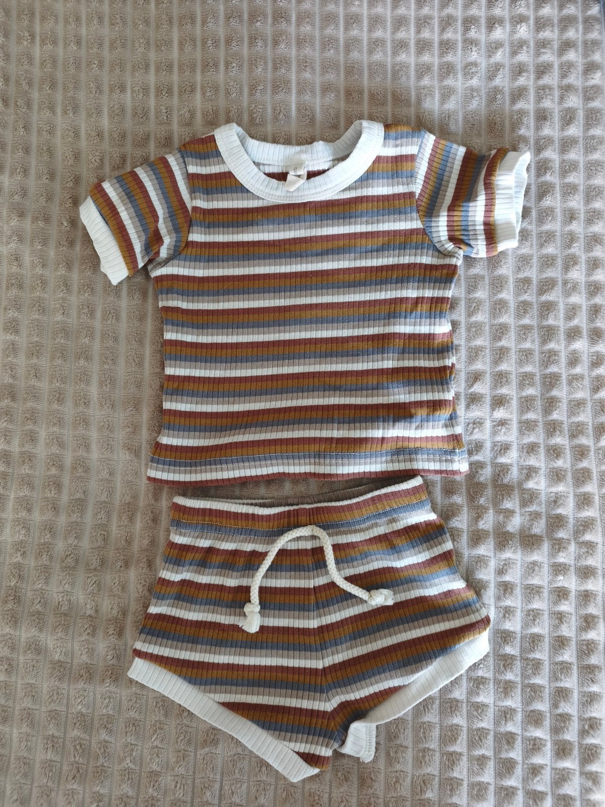 Quincy Mae gestreepte set (shirt + broekje) - 3-6 maanden, Ophalen of Verzenden, Zo goed als nieuw, Overige maten