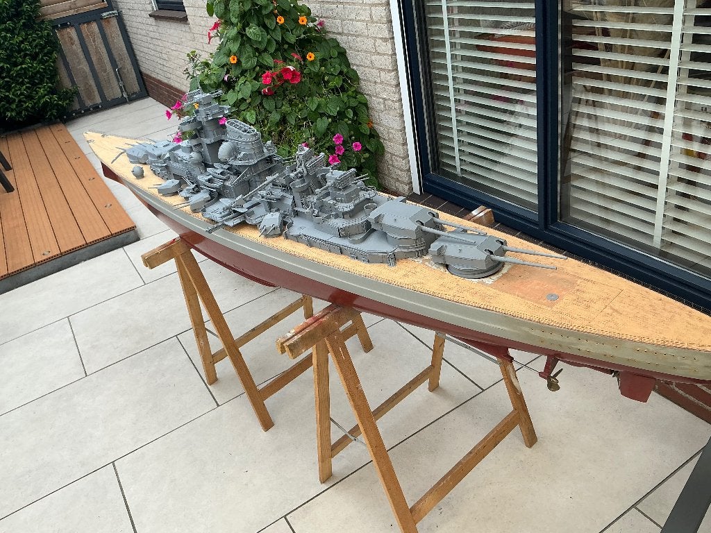 Modelboot Bismarck 2.60 meter, Ophalen, Zo goed als nieuw, 1:50 tot 1:200, Overige merken