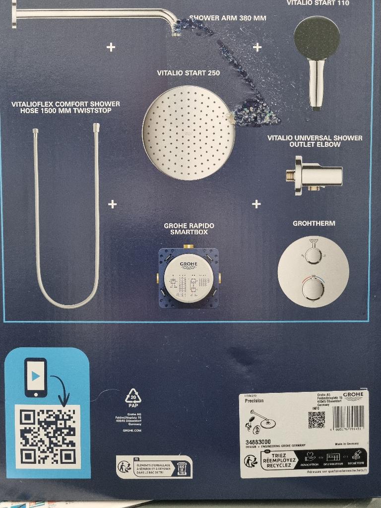 GROHE Douch Precision Start 250 ( Inbouw Douch set ) Nieuw, Doe-het-zelf en Verbouw, Sanitair, Ophalen of Verzenden, Nieuw, Douche
