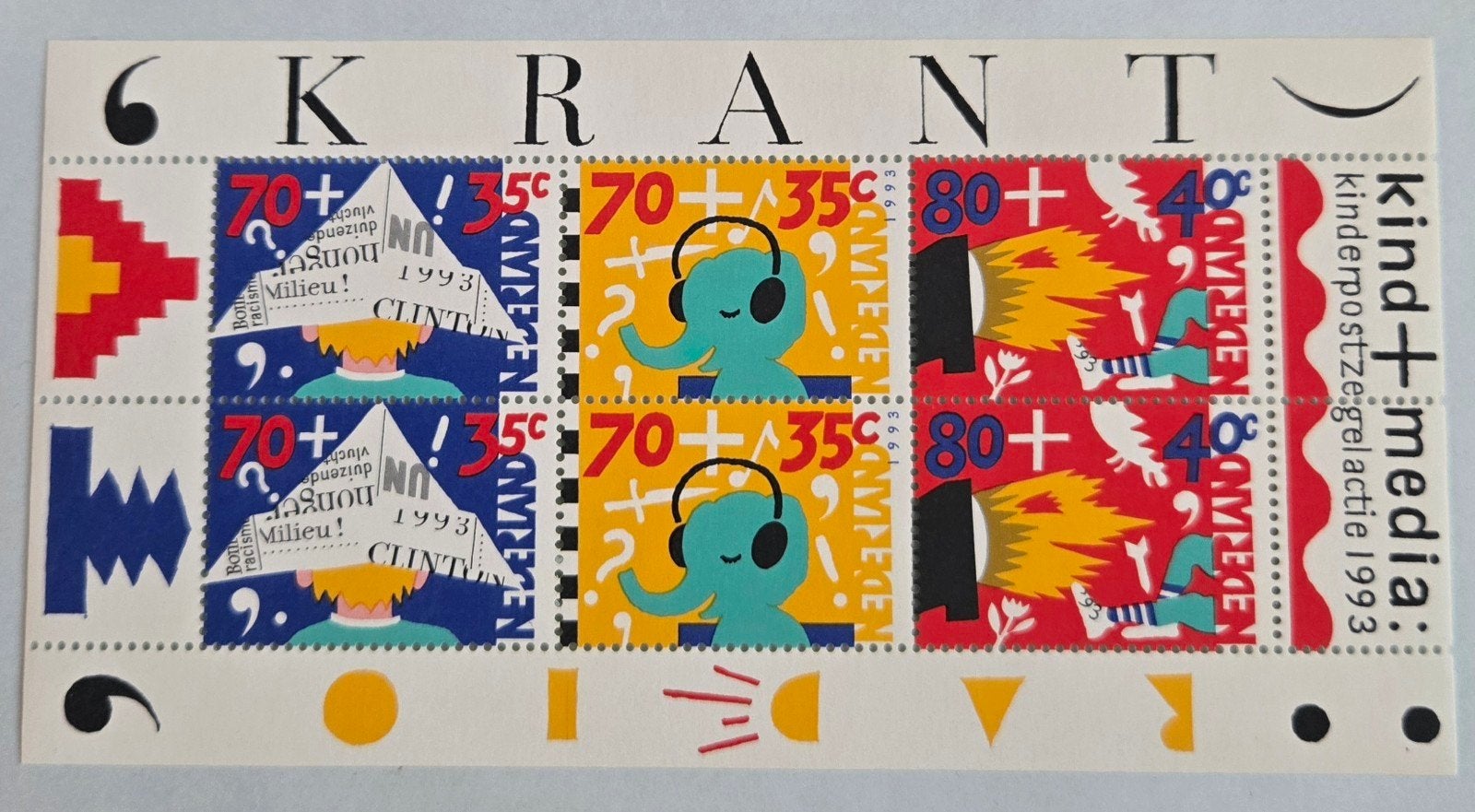 Nederland Kinderpostzegels 1993 - Krant en Media, Postzegels en Munten, Postzegels | Nederland, Ophalen of Verzenden