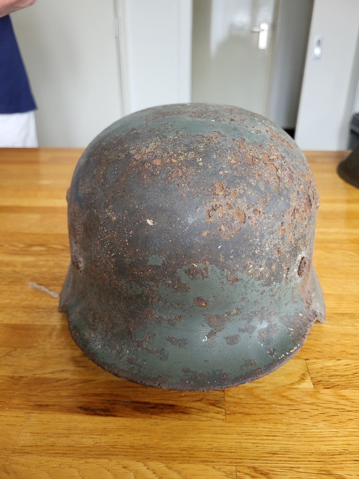 Mooie helm m35 dd duits wo2 met naam.., Verzamelen, Ophalen of Verzenden, Landmacht, Duitsland, Helm of Baret