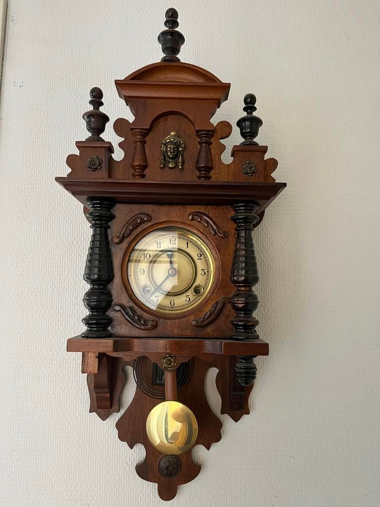 Houten wandklok met slinger, Antiek en Kunst, Antiek | Klokken, Ophalen