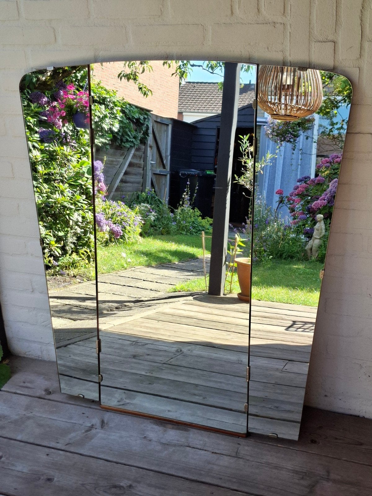 Vintage retro spiegel kapspiegel drieluikspiegel jaren 60., Ophalen, 100 tot 150 cm, Zo goed als nieuw, 75 tot 100 cm