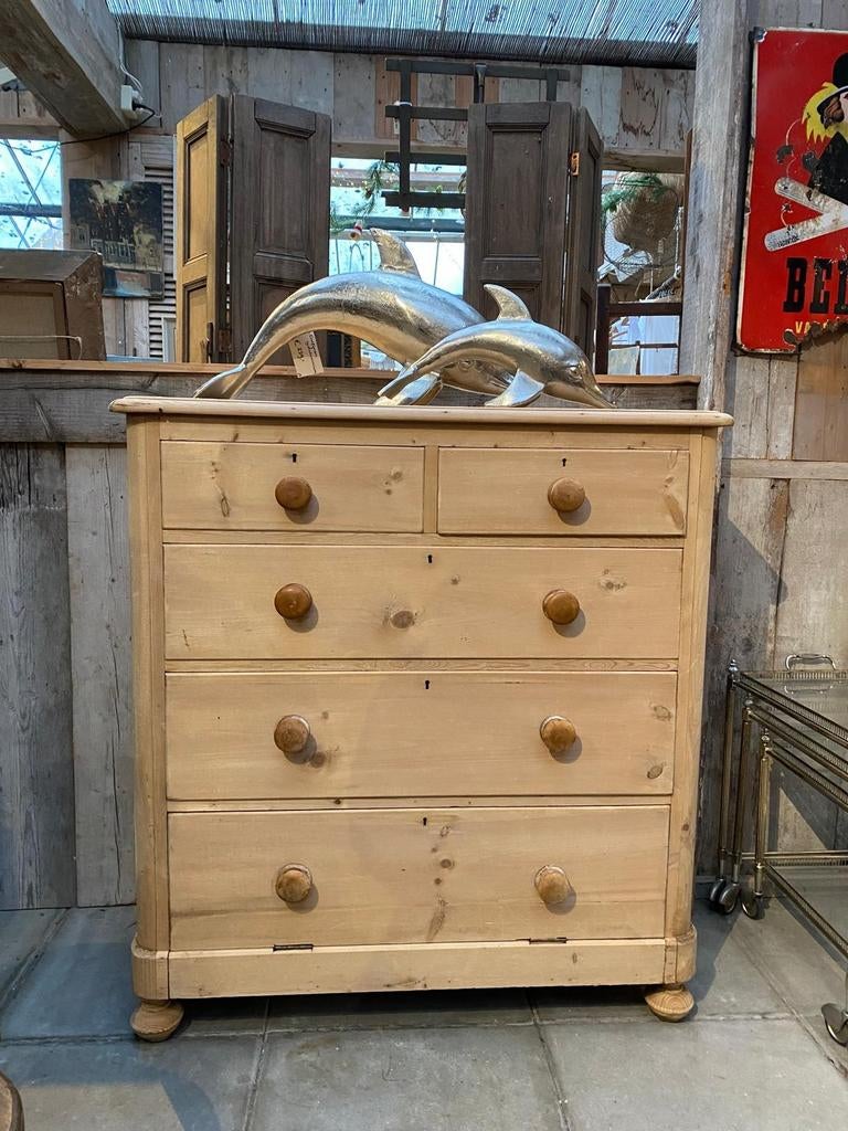 Een Engelse grenen ladekast kast dressoir, Antiek en Kunst, Ophalen