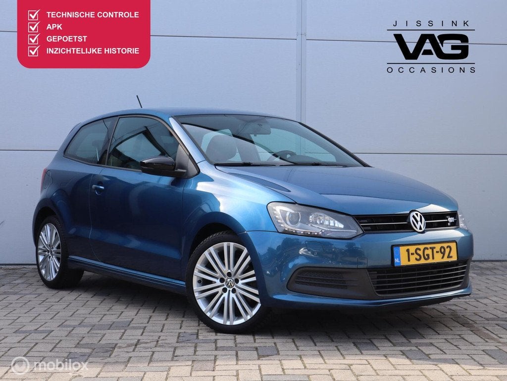 Volkswagen Polo 1.4 TSI BlueGT Xenon CarPlay Airco Cruise, Auto's, Voorwielaandrijving, Euro 5, 4 cilinders, Blauw