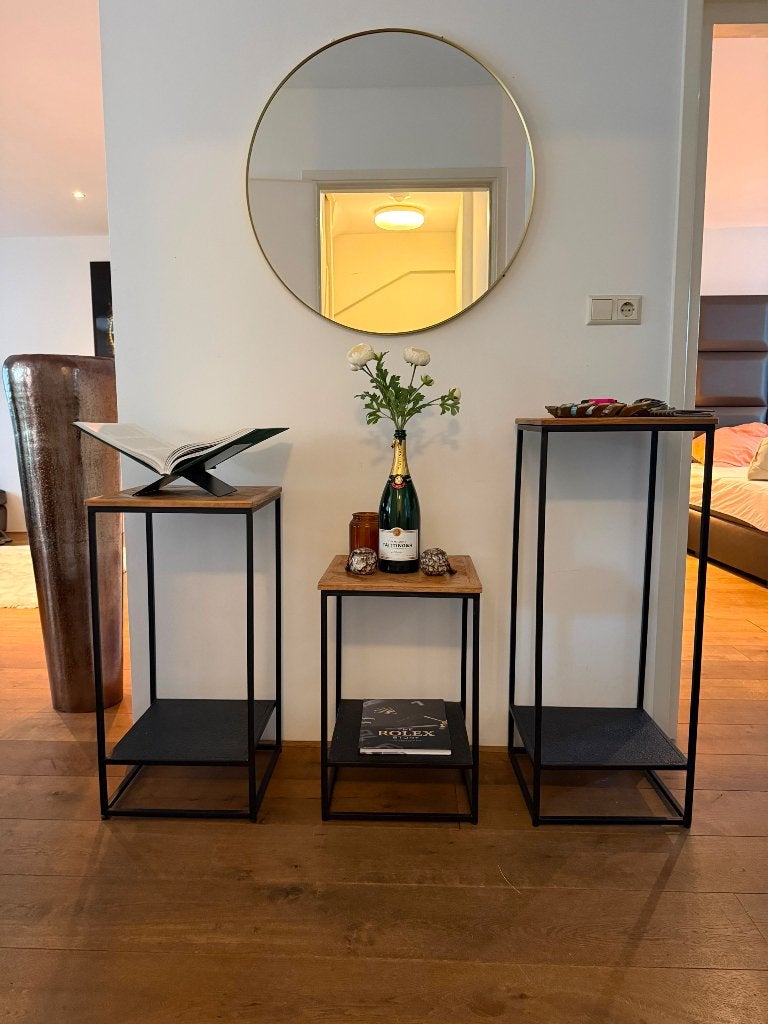 Set van 3 industriële decoratieve sokkels / pilaren, Ophalen of Verzenden, Zo goed als nieuw