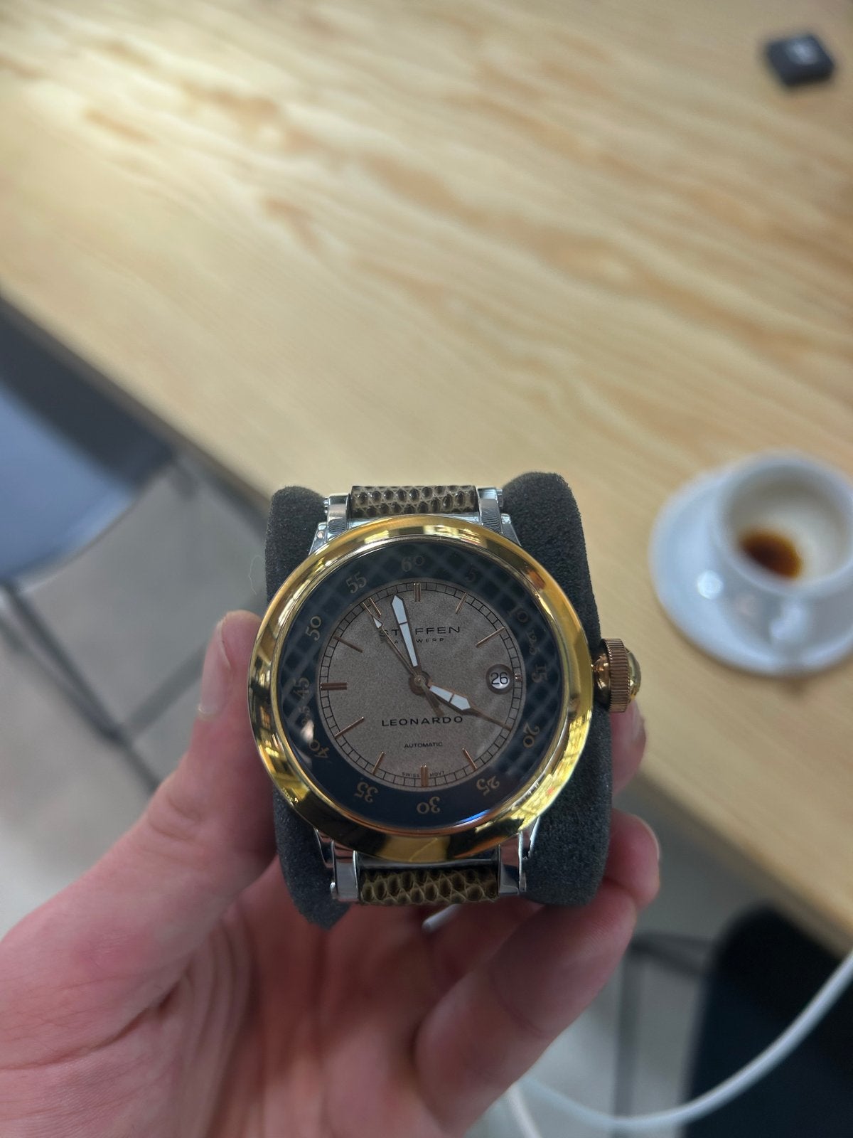 Steffen Leonardo (Blue/Gold variant), Overige merken, Staal, Polshorloge, Overige materialen