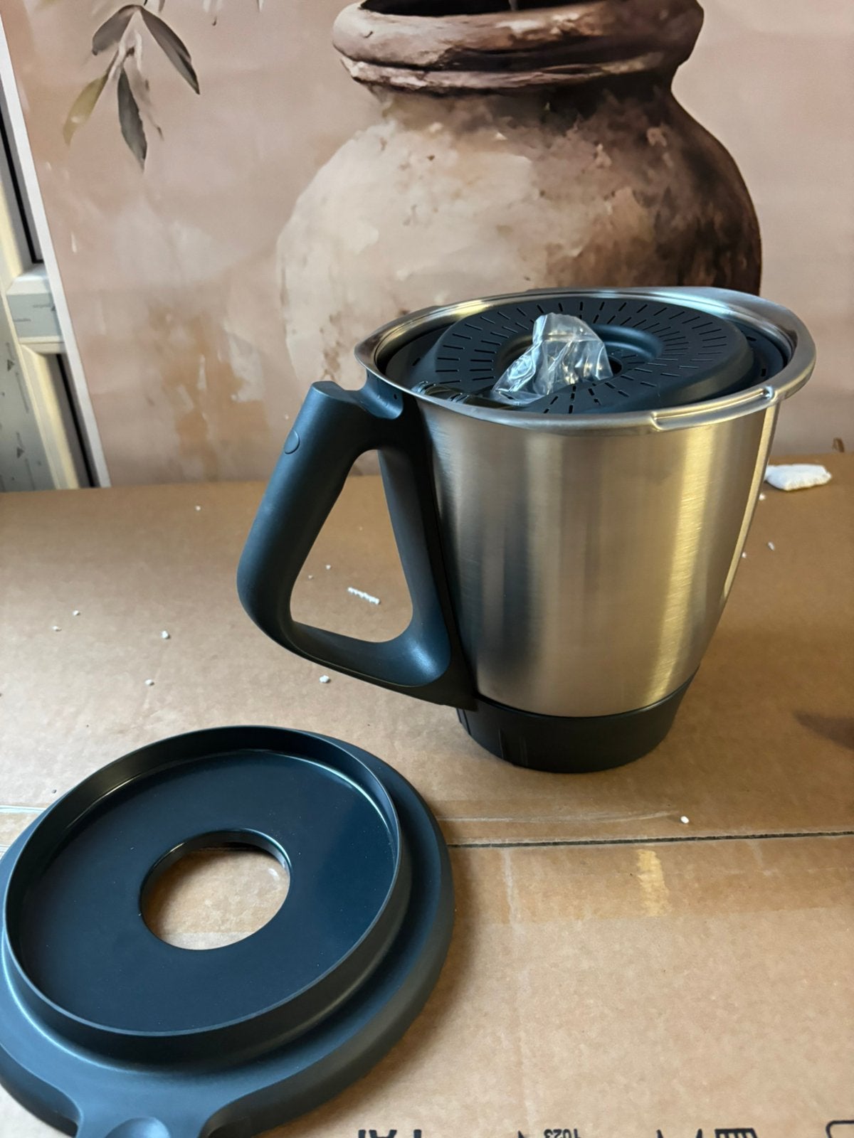 Thermomix TM6 mengbeker - Nieuwstaat met deksel en meer, Nieuw, 3 snelheden of meer, Ophalen of Verzenden, 2 tot 3 liter