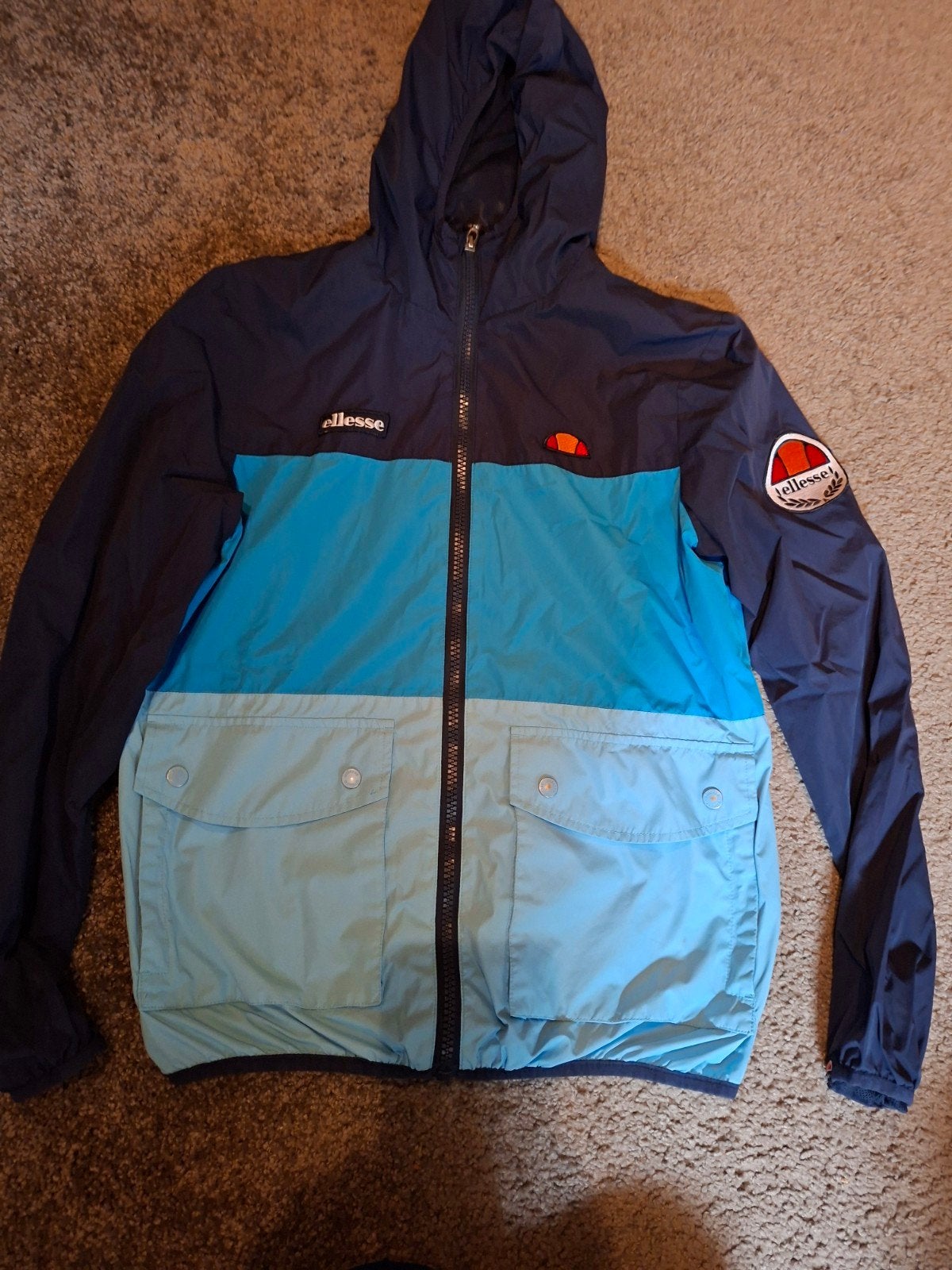 Ellesse windjack maat S, Blauw, Gedragen, Maat 46 (S) of kleiner, Ellesse