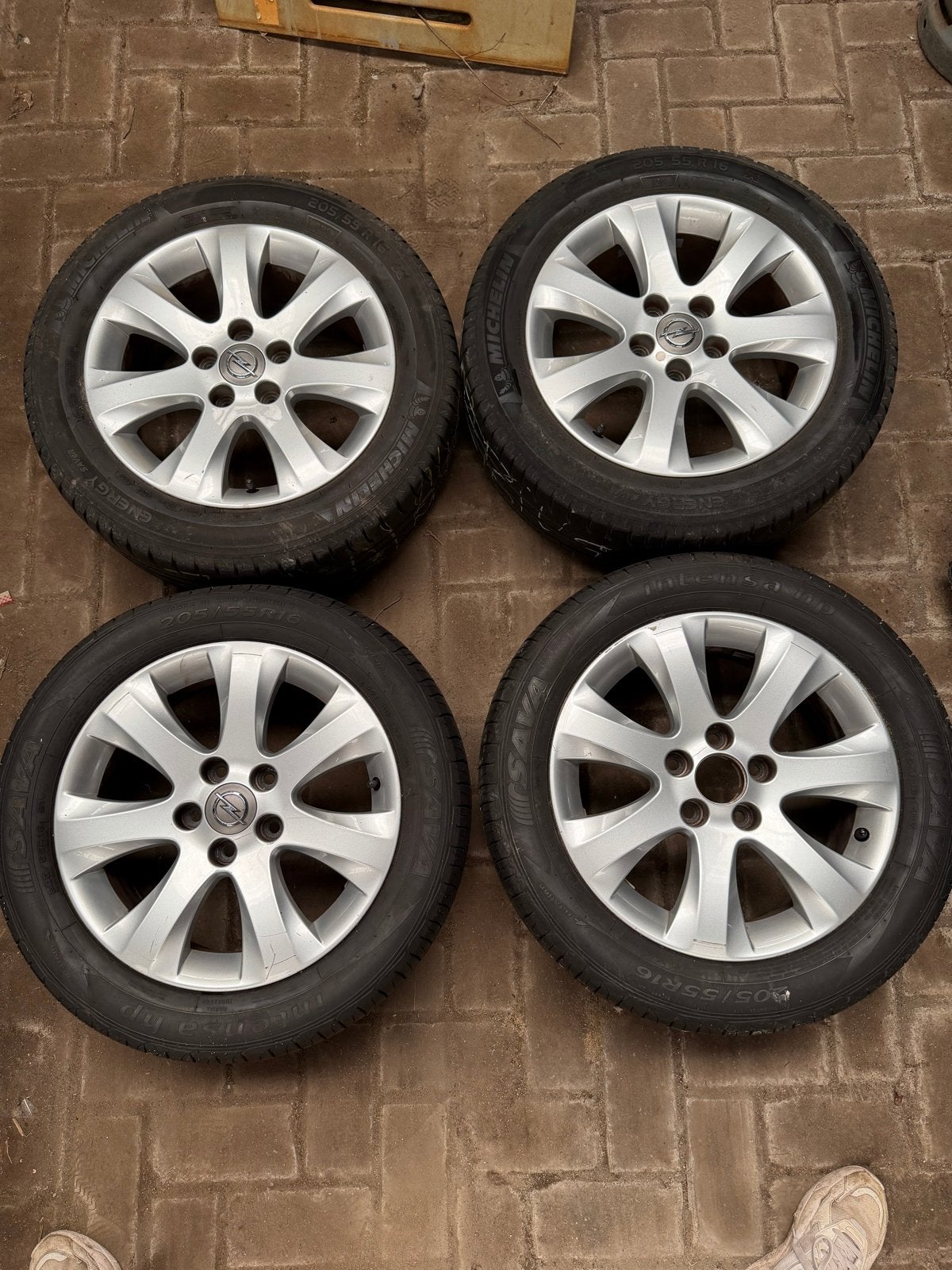 Originele Opel Velgen met Banden 205/55 R16 5x100 ET37 6/8mm, Auto-onderdelen, Banden en Velgen, Ophalen, Gebruikt, 16 inch, Banden en Velgen