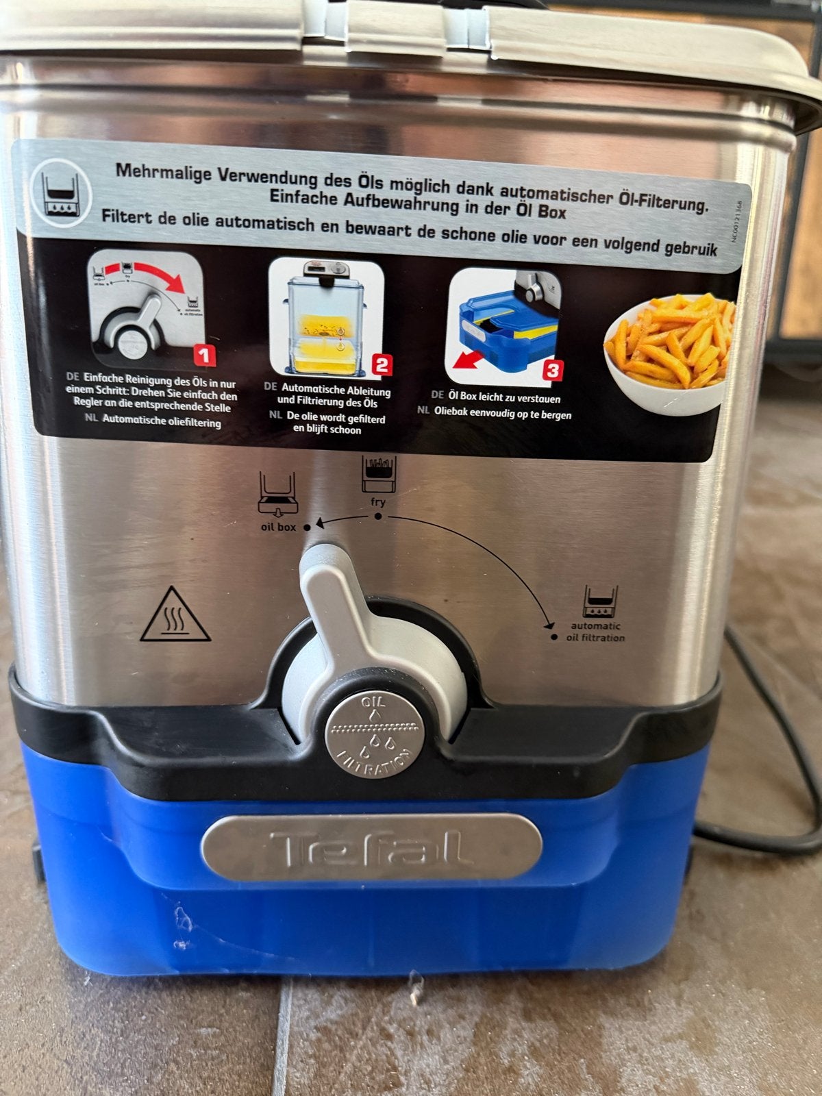 Tefal Oleoclean Pro Inox & Design, Witgoed en Apparatuur, 3 tot 4 liter, Ophalen, Zo goed als nieuw, Uitneembare binnenpan