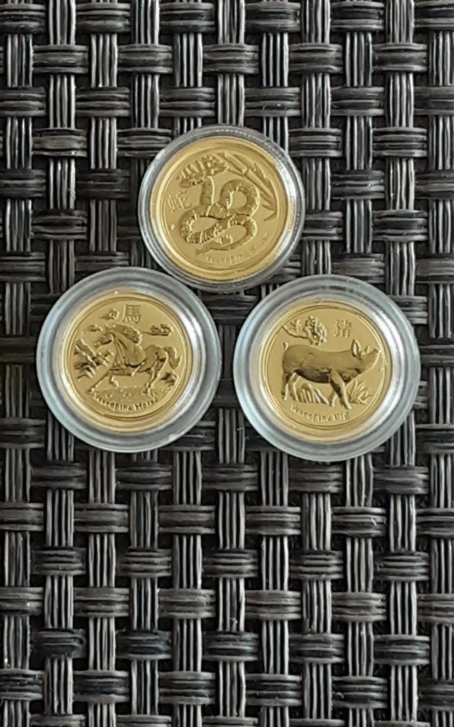 Gouden Lunar II muntjes (1/20 oz), Ophalen of Verzenden, Goud