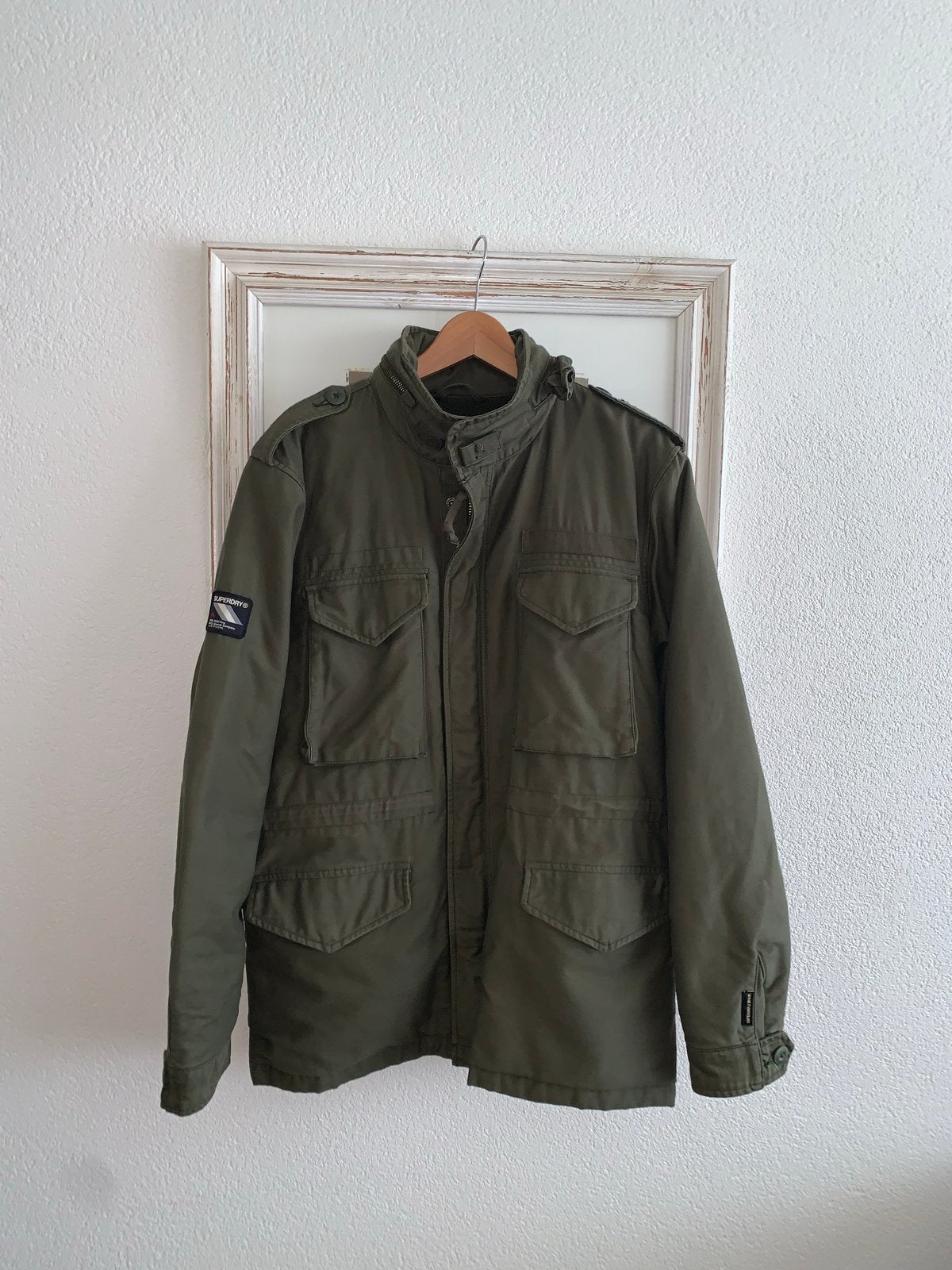 Superdry Groene military Herenjas - Maat L, Ophalen of Verzenden, Zo goed als nieuw, Maat 52/54 (L), Groen