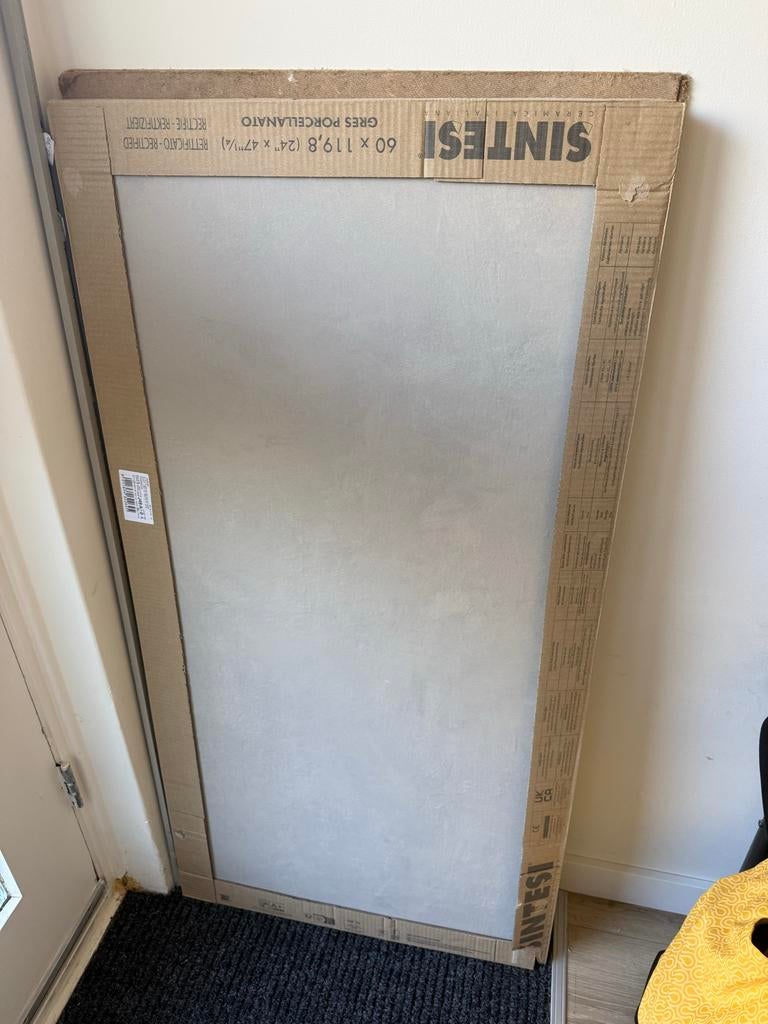 4 x Tegels 60x120 Jan Groen met 1x tegelprofiel, Doe-het-zelf en Verbouw, Tegels, Ophalen, 60 cm of meer, Keramiek, Nieuw