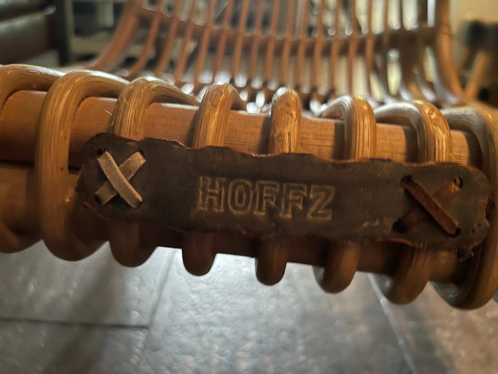 Hoffz rotan stoel, Huis en Inrichting, Ophalen, Gebruikt, Bruin, Riet of Rotan