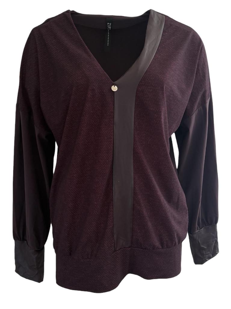 Zip73 shirt lange mouw L, Maat 38/40 (M), Paars, Ophalen of Verzenden, Zo goed als nieuw
