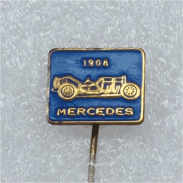 SP0782 Speldje 1908 Mercedes blauw, Ophalen of Verzenden, Gebruikt, Transport