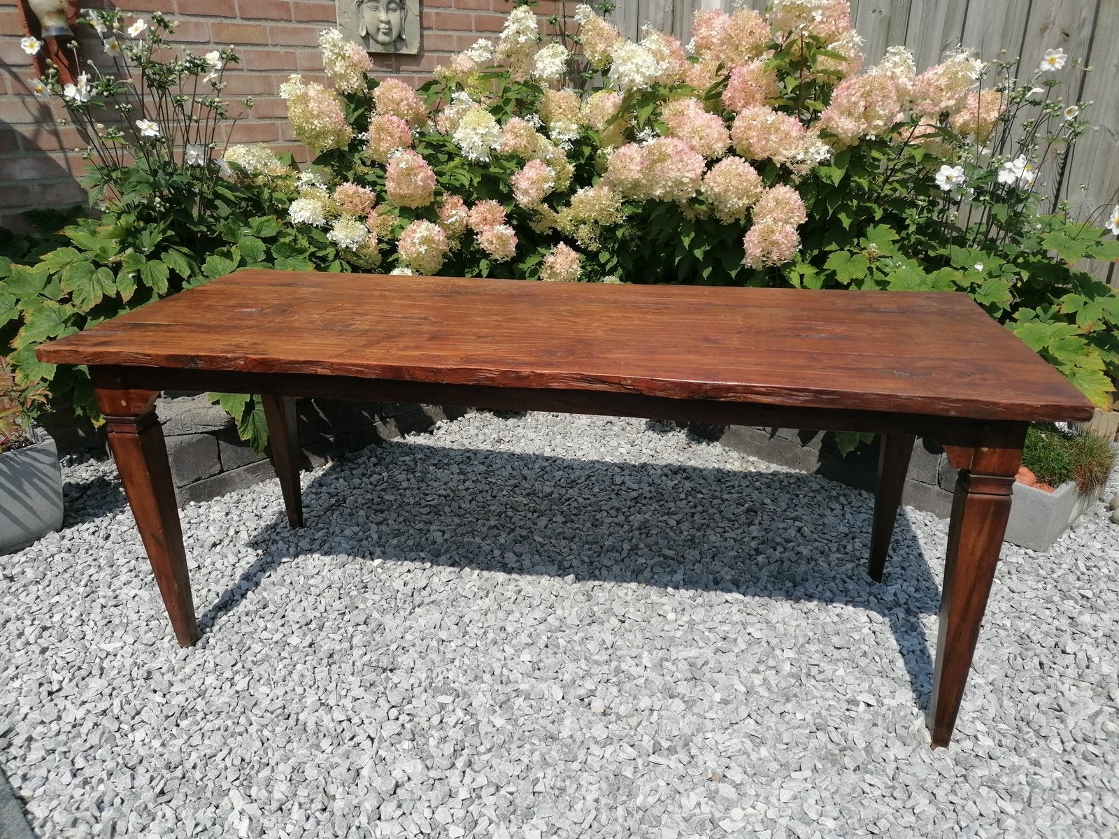 Prachtige Teak Tafel L 1.90 x br 78 x H 76 cm, Ophalen