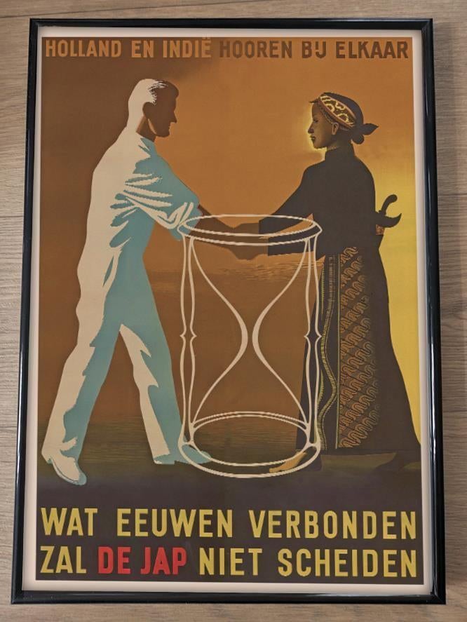 NEDERLANDS INDIE Knil Holland en Indie propaganda Poster in, Verzenden, Nederland, Foto of Poster