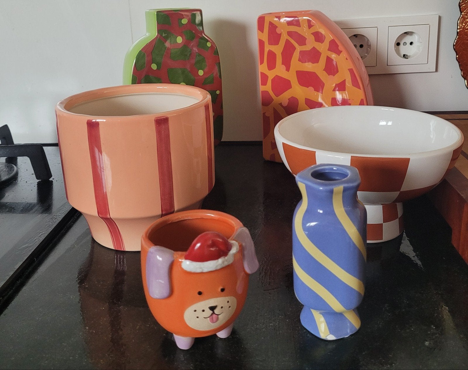 6 delige set aardewerk bloempotten en vazen, Ophalen, Rond, Aardewerk, Minder dan 40 cm