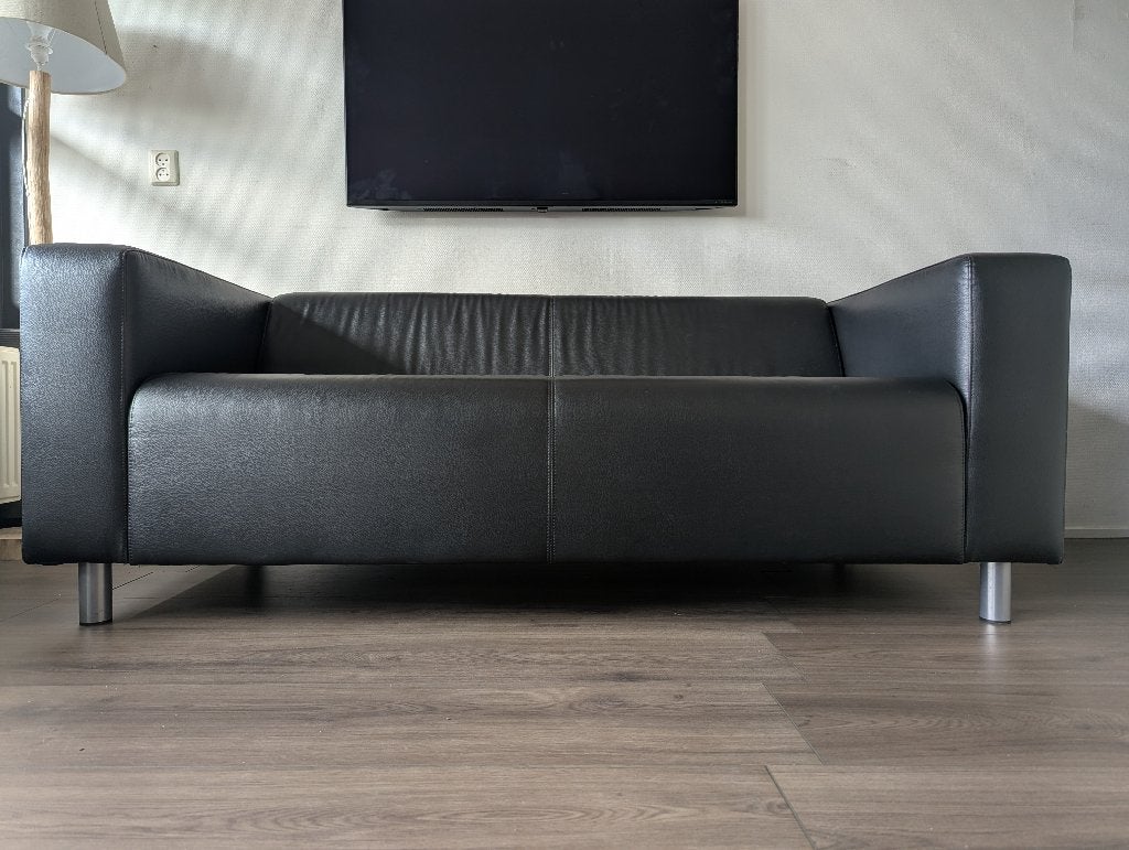 IKEA KLIPPAN 2-zitsbank in Bomstad zwart, 150 tot 200 cm, Tweepersoons, 75 tot 100 cm, Zo goed als nieuw