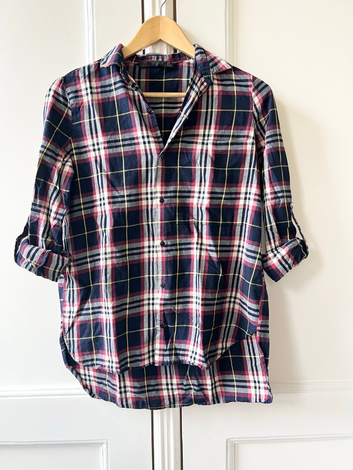 Zara Trafaluc geruite blouse, maat XS, Ophalen of Verzenden, Nieuw, Maat 34 (XS) of kleiner, Blauw