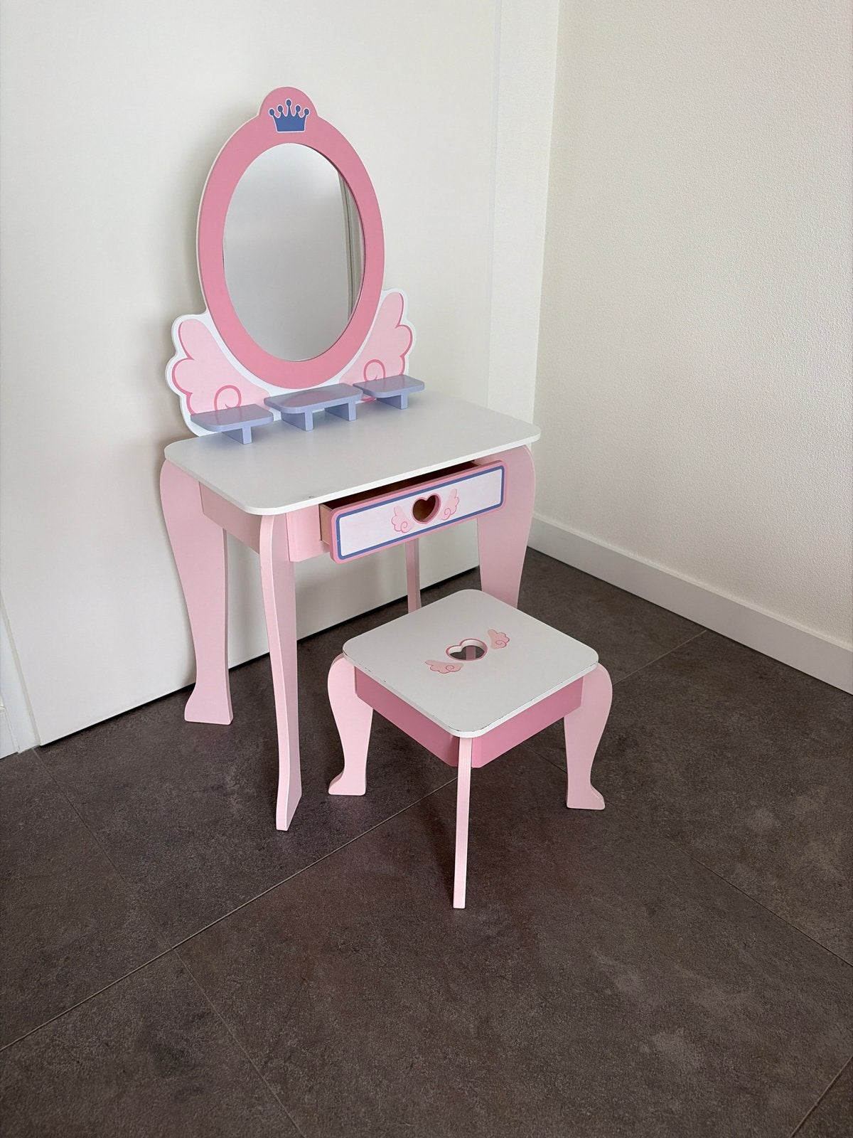 Prinsessen kaptafel met krukje voor kinderen, Ophalen, Gebruikt, Tafel(s) en Stoel(en)